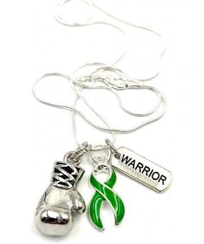 Green Ribbon Boxing Glove Necklace - Adrenal Cancer, Mental Health, Gastroparesis, Cerebral Palsy, TBI, Nephrotic Syndrome Aw...