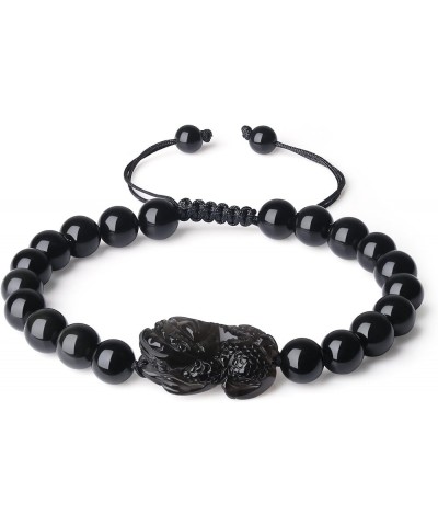 Pixiu Pi Yao Charm Green Aventurine Stone Bracelet 8mm S-size Obsidian B $14.40 Bracelets