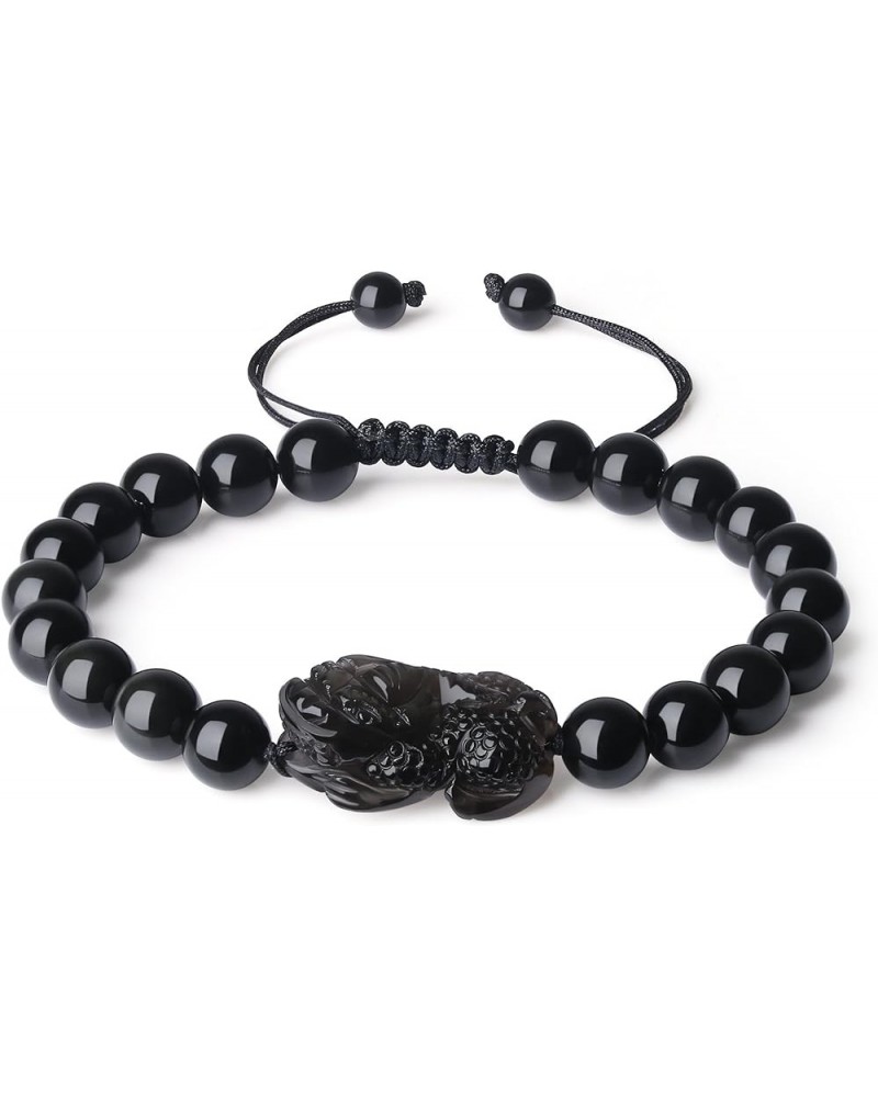 Pixiu Pi Yao Charm Green Aventurine Stone Bracelet 8mm S-size Obsidian B $14.40 Bracelets