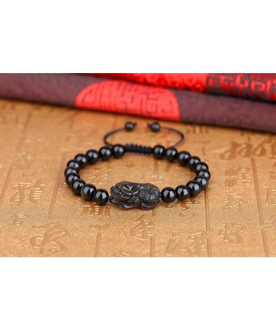 Pixiu Pi Yao Charm Green Aventurine Stone Bracelet 8mm S-size Obsidian B $14.40 Bracelets