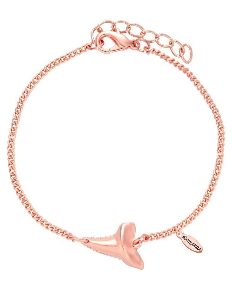 Gold Tone Shark Tooth Charm Bracelet rose gold $9.01 Bracelets