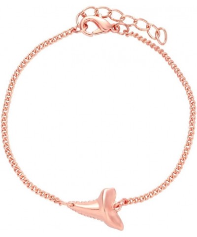 Gold Tone Shark Tooth Charm Bracelet rose gold $9.01 Bracelets