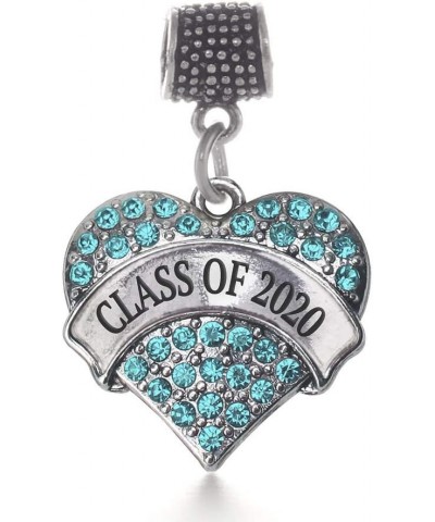 Silver Pave Heart Charm for Bracelet with Cubic Zirconia Jewelry Class of 2020 Aqua $10.99 Bracelets