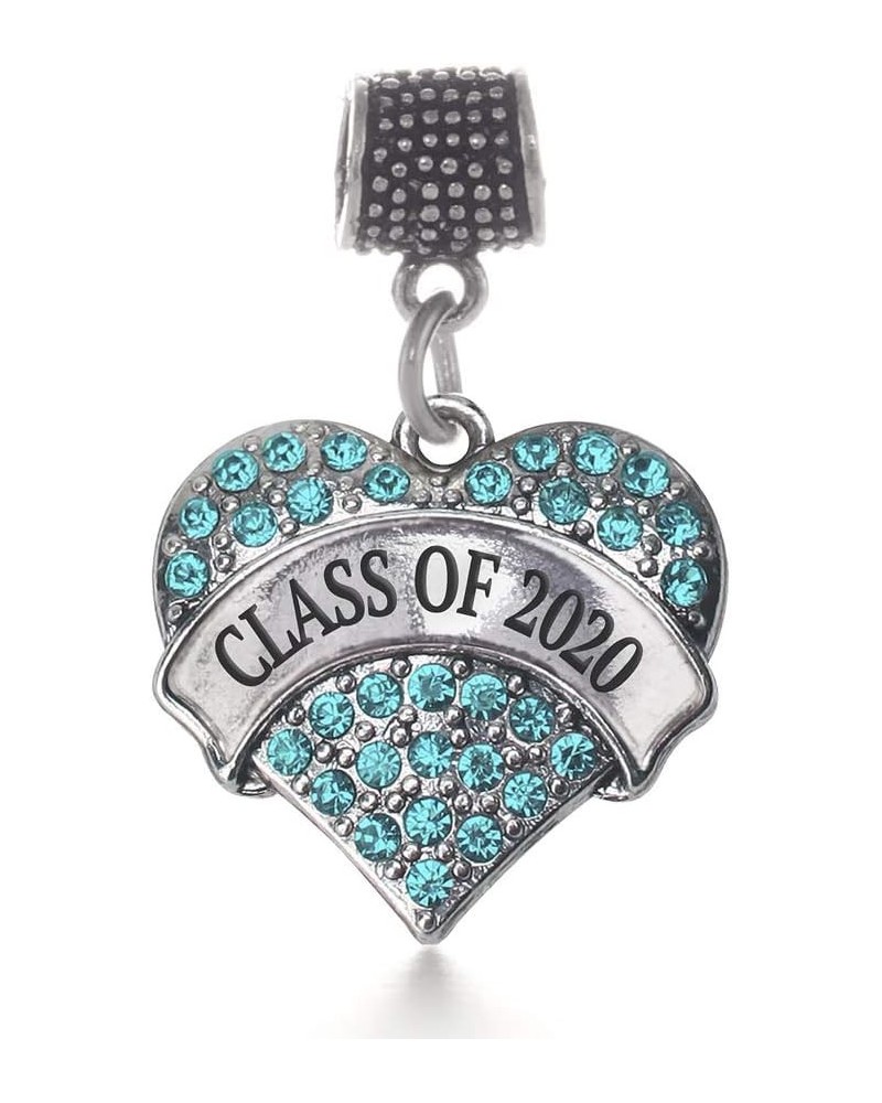 Silver Pave Heart Charm for Bracelet with Cubic Zirconia Jewelry Class of 2020 Aqua $10.99 Bracelets