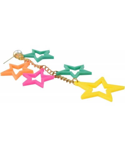 Women Fashion Retro 1980s Style Costume Earring Multicolor Stars $6.87 Earrings