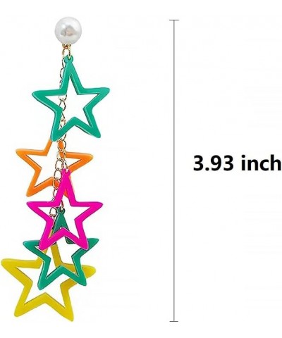 Women Fashion Retro 1980s Style Costume Earring Multicolor Stars $6.87 Earrings