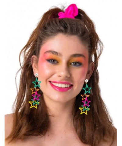 Women Fashion Retro 1980s Style Costume Earring Multicolor Stars $6.87 Earrings