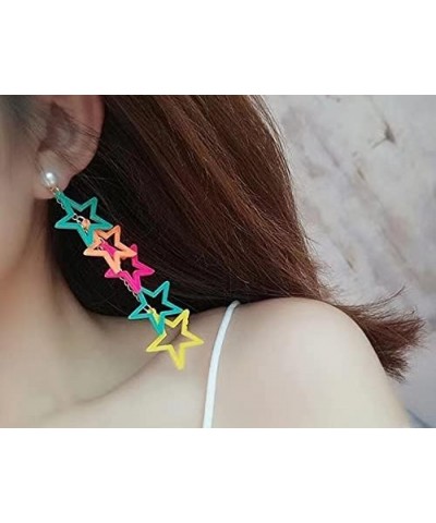 Women Fashion Retro 1980s Style Costume Earring Multicolor Stars $6.87 Earrings