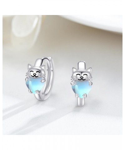 925 Sterling Silver Cat Earrings Cute Animal Kitten Stud Earrings cat Jewelry Gifts for Women Girls Hypoallergenic Earrings f...