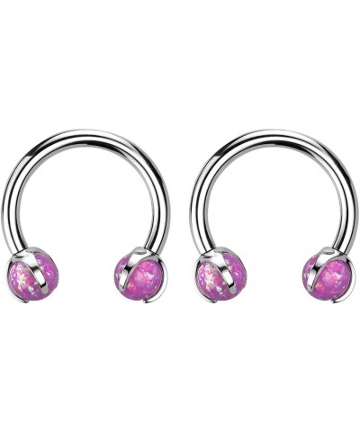 2PCS G23 Titanium 16G Circular Barbell Horseshoe Nose Ring Hoops Dragon Claws Opal Septum Rings Daith Helix Lip Cartilage Ear...
