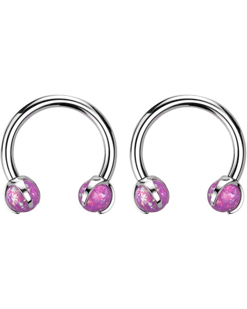 2PCS G23 Titanium 16G Circular Barbell Horseshoe Nose Ring Hoops Dragon Claws Opal Septum Rings Daith Helix Lip Cartilage Ear...