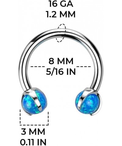 2PCS G23 Titanium 16G Circular Barbell Horseshoe Nose Ring Hoops Dragon Claws Opal Septum Rings Daith Helix Lip Cartilage Ear...