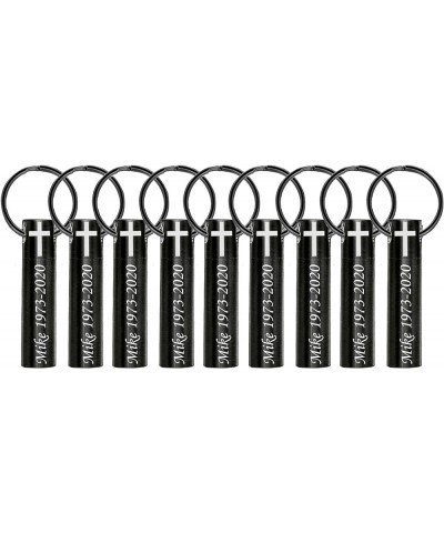 Pack of 1 to 10 Customize Memorial Keepsake Urn Necklace Set for Family Members Friend Brushes Stainless Steel Bar Cylinder C...