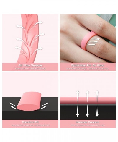 Women Silicone Wedding Bands, Breathable Leaf Cross Pattern Wedding Rings - 55mm Wide Rose Gold A 3.5 - 4 (14.9mm) $8.25 Brac...