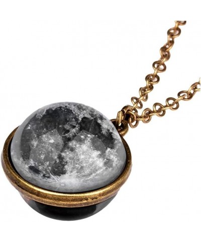 FarJing Planet Necklace, Glow In The Dark Galaxy System Double Sided Glass Dome Planet Necklace Pendant Jewelry Gift E $6.18 ...