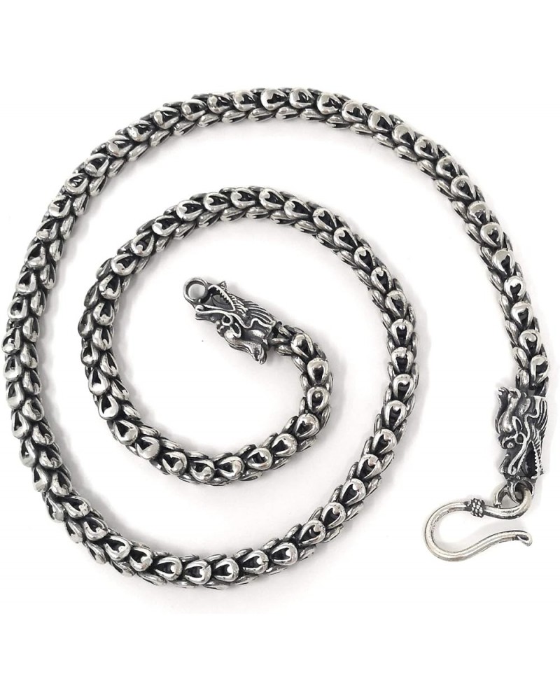 Sterling Silver Dragon Chain - Handmade Vintage 925 Necklace Thick Heavy Jewelry 18'' to 32'' 26 Inches $74.21 Necklaces