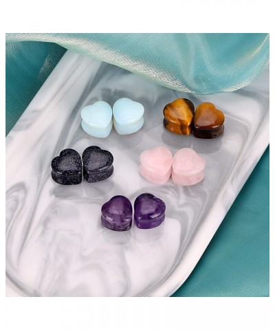 4Pairs/5pairs 2g-5/8'' Teardrop&Heart Shape Ear Gauge Plugs Tunnels Saddle Expander Piercing Jewelry 5Pairs,2g(6mm) $12.31 Bo...