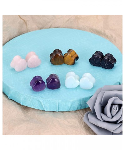 4Pairs/5pairs 2g-5/8'' Teardrop&Heart Shape Ear Gauge Plugs Tunnels Saddle Expander Piercing Jewelry 5Pairs,2g(6mm) $12.31 Bo...